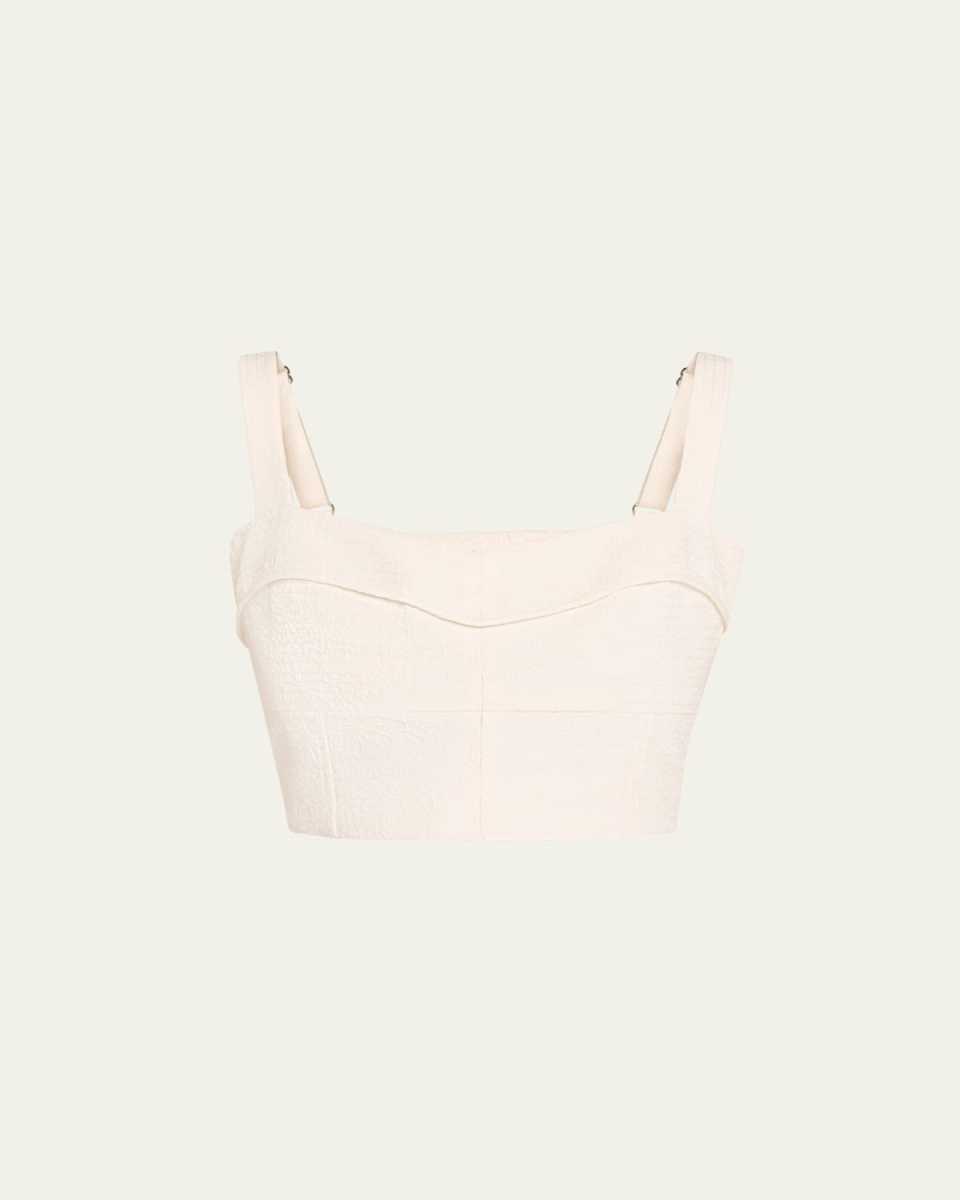 Faxon Textured Sleeveless Crop Top